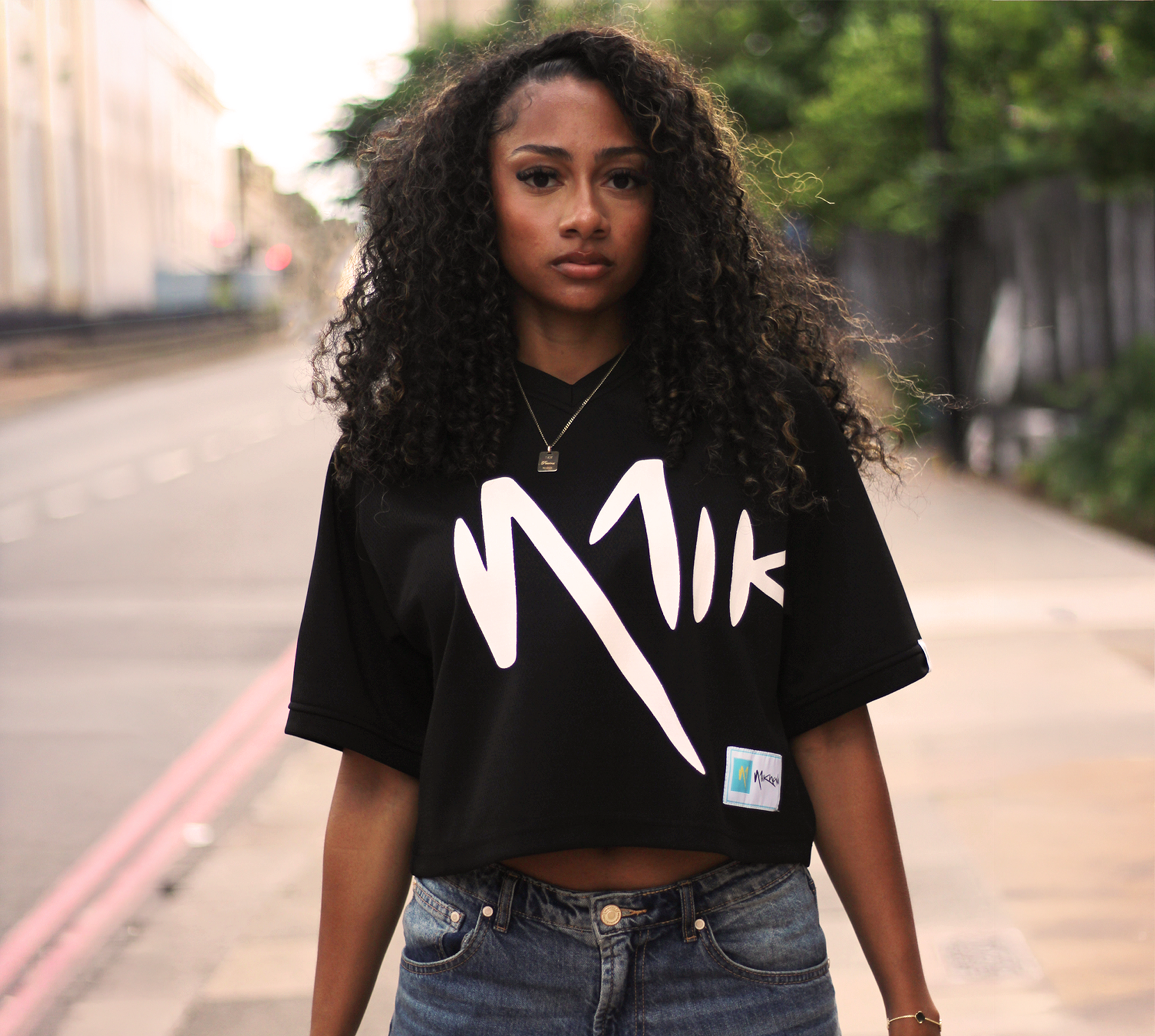 NWG OVERSIZED BOXY MESH CROP JERSEY / BLACK
