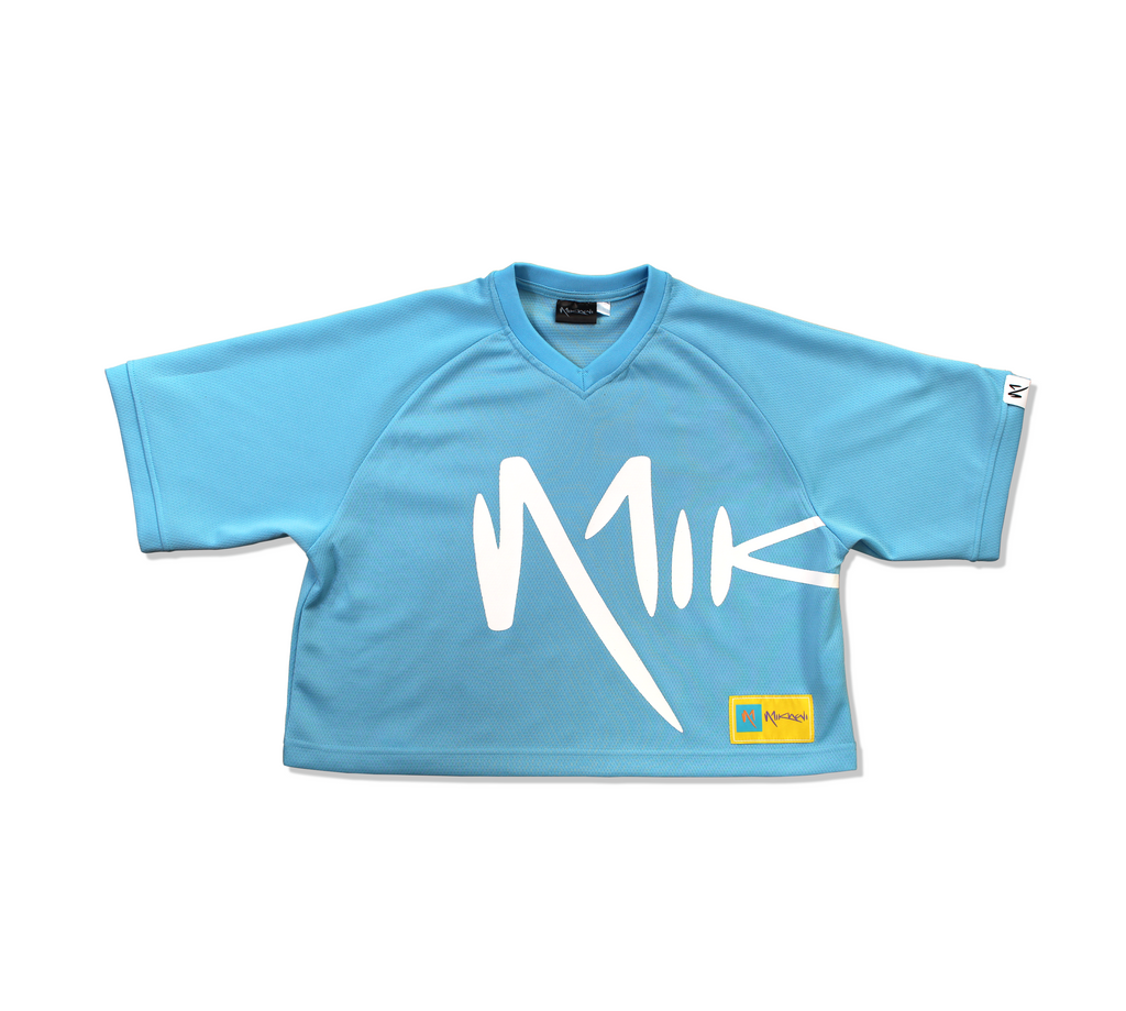 NWG OVERSIZED BOXY MESH CROP JERSEY / BABY BLUE