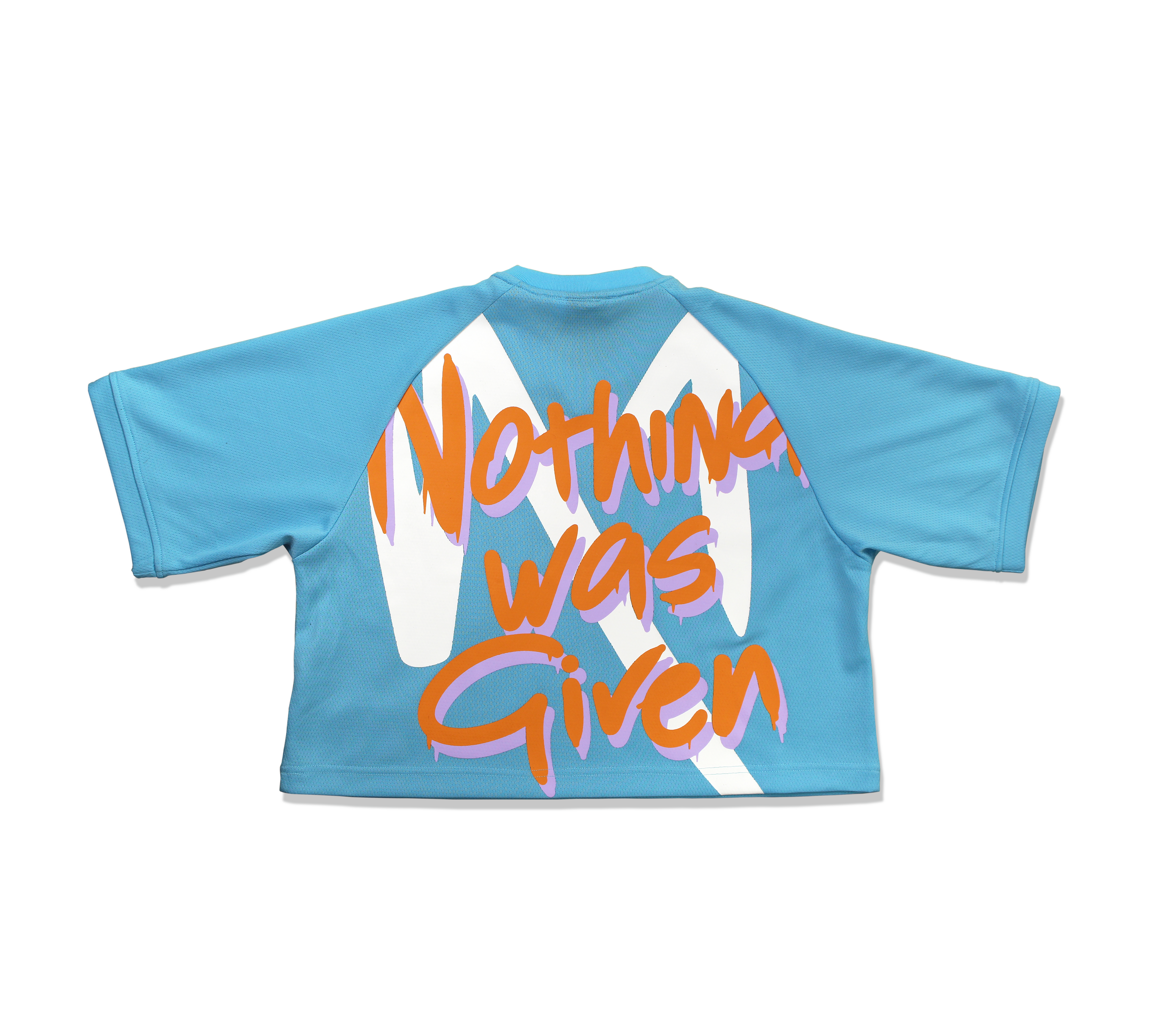 NWG OVERSIZED BOXY MESH CROP JERSEY / BABY BLUE